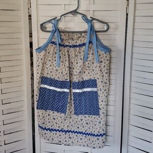 Handmade shoulder strap floral vintage style girls dress